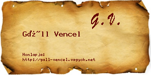 Gáll Vencel névjegykártya